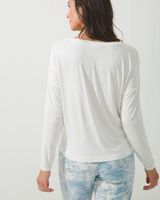 Soma Cool Nights Long Sleeve Pajama Tee, Ivory, Size M