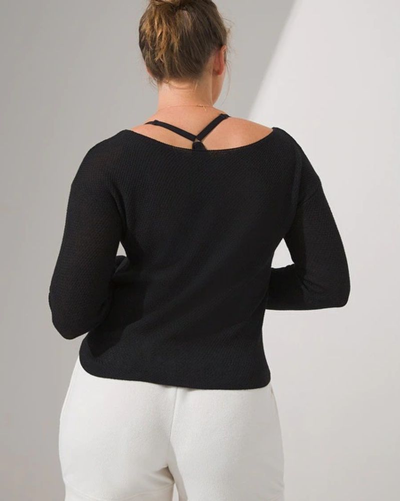 Soma SomaWKND™ Eco Yarn Bateau-Neck Sweater, Black, Size XL
