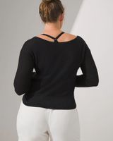 Soma SomaWKND™ Eco Yarn Bateau-Neck Sweater, Black, Size XXL