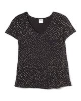 Soma Cool Nights Sleep Tee with Fringe, CARAVAN DOT BLACK, Size XS