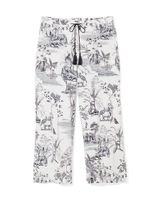Soma Cool Nights Palazzo Crop Pajama Pants, GLOBAL TOILE IVORY, Size XS