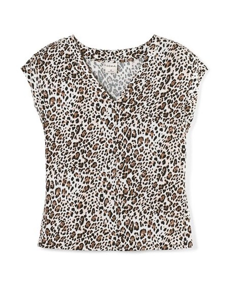 Soma Cool Nights Modern Sleep Tee, JAGUAR MINI NUTMEG, Size S