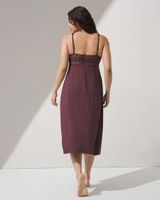 Soma Cool Nights Lace Midi Gown, PINOT NOIR, Size XXL