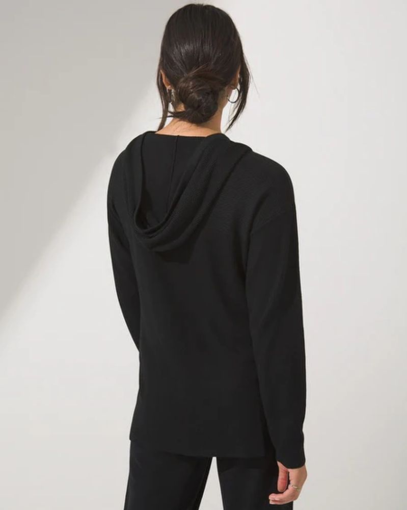 Soma SomaWKND™ Eco Yarn Ribbed Hoodie, Black