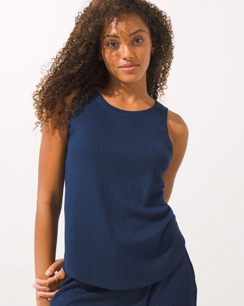 Soma Brushed Cozy Rib Sleep Tank, Nightfall Navy