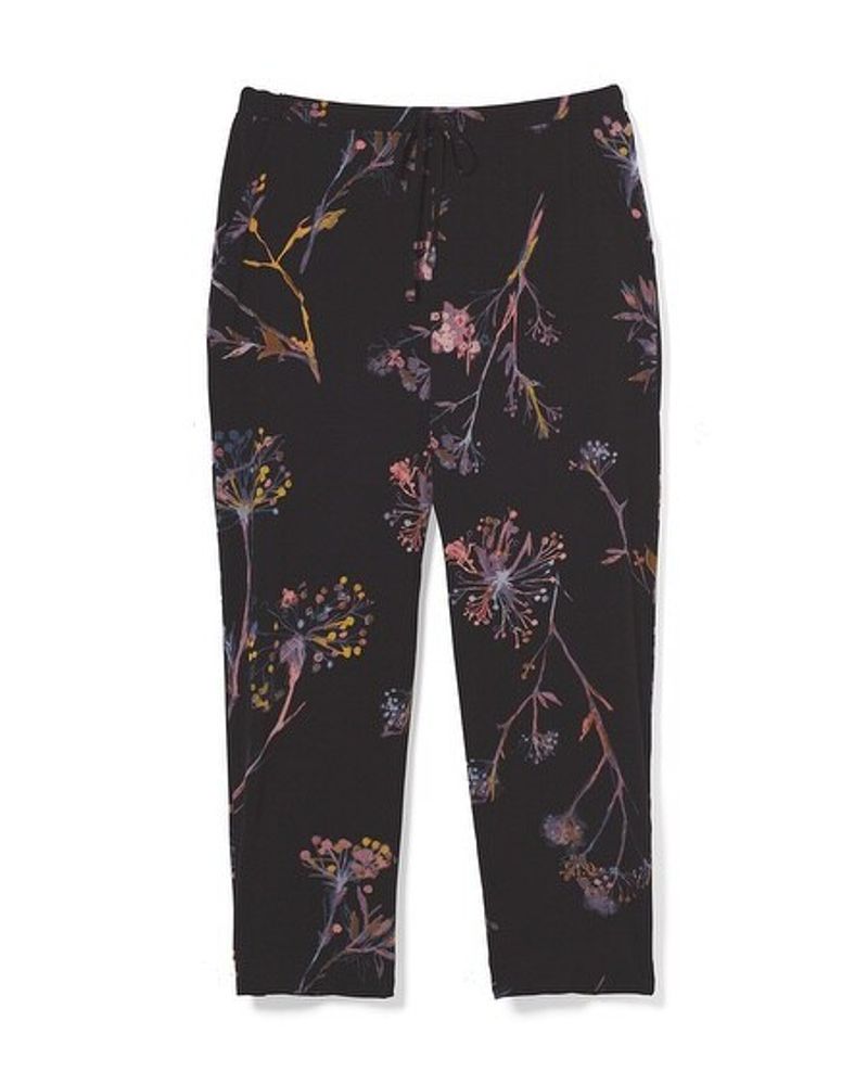 Soma Cool Nights Crop Pajama Pants, VEILED FLORAL GRAND BLACK