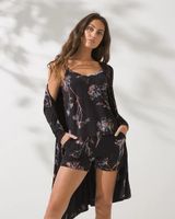 Soma Cool Nights Pajama Shorts, VEILED FLORAL GRAND BLACK, Size XS