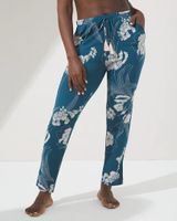 Soma Cool Nights Tassel-Tie Ankle Pajama Pants, STYLIZED FLORAL G EVENING