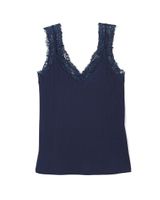 Soma Cool Nights Rib Lace Tank, Nightfall Navy, Size XXL