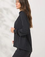 Soma Soma® Sweats Brushed Jersey Zip-Up Jacket, Black, Size XS