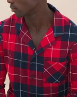Soma Embraceable Men's Notch Collar Pj Top, Plaid, Red & Blue, size M, Christmas Pajamas by Soma, Gifts For Women
