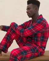 Soma Embraceable Men's Notch Collar Pj Top, Plaid, Red & Blue, size S, Christmas Pajamas by Soma, Gifts For Women