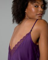 Soma Crinkle Satin Gown with Lace, Purple