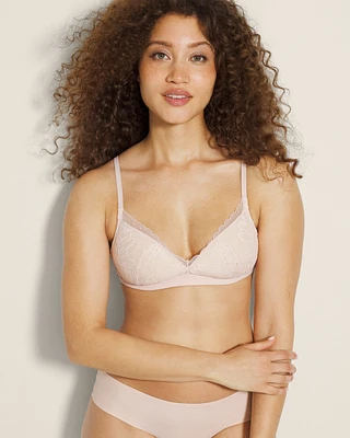 Lightly Lined Wireless Bra with Lace
