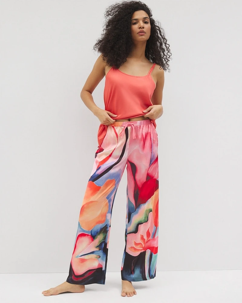 Satin Printed Pajama Pants