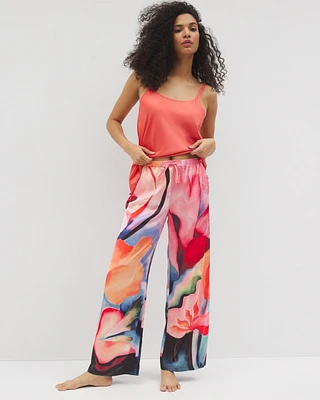 Satin Printed Pajama Pants