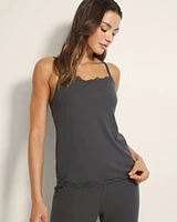 Cool Nights Rib Lace Trim Cami