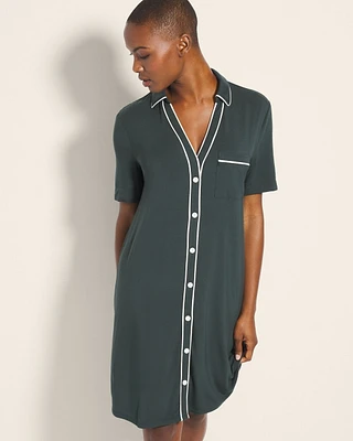 Cool Nights Button-Front Sleepshirt