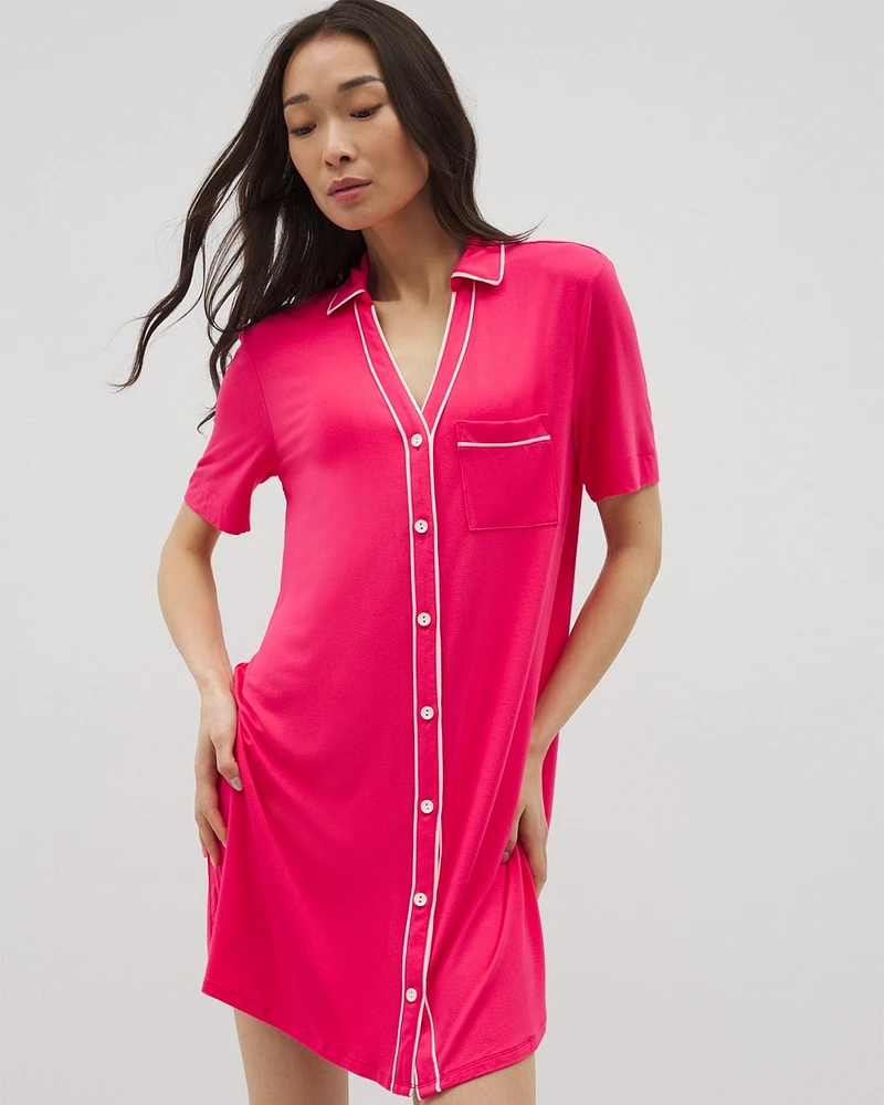 Cool Nights Button-Front Sleepshirt