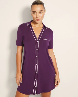 Cool Nights Button-Front Sleepshirt