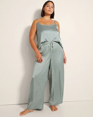 Satin Jacquard Wide-Leg Pants