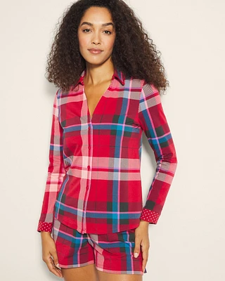 Embraceable Long-Sleeve Notch Collar Pajama Top