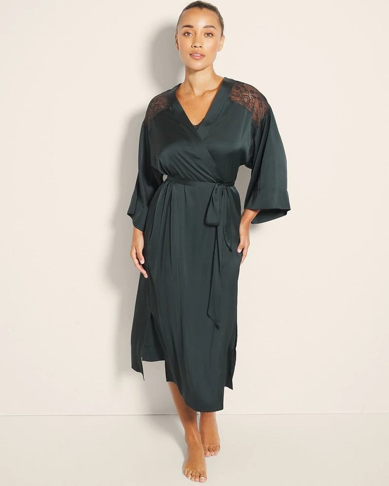 Satin Lace Long Robe