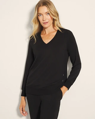 Ultra Soft Fleece V-Neck Top