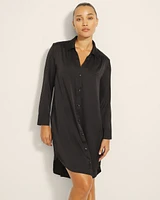 Satin Button Front Sleepshirt