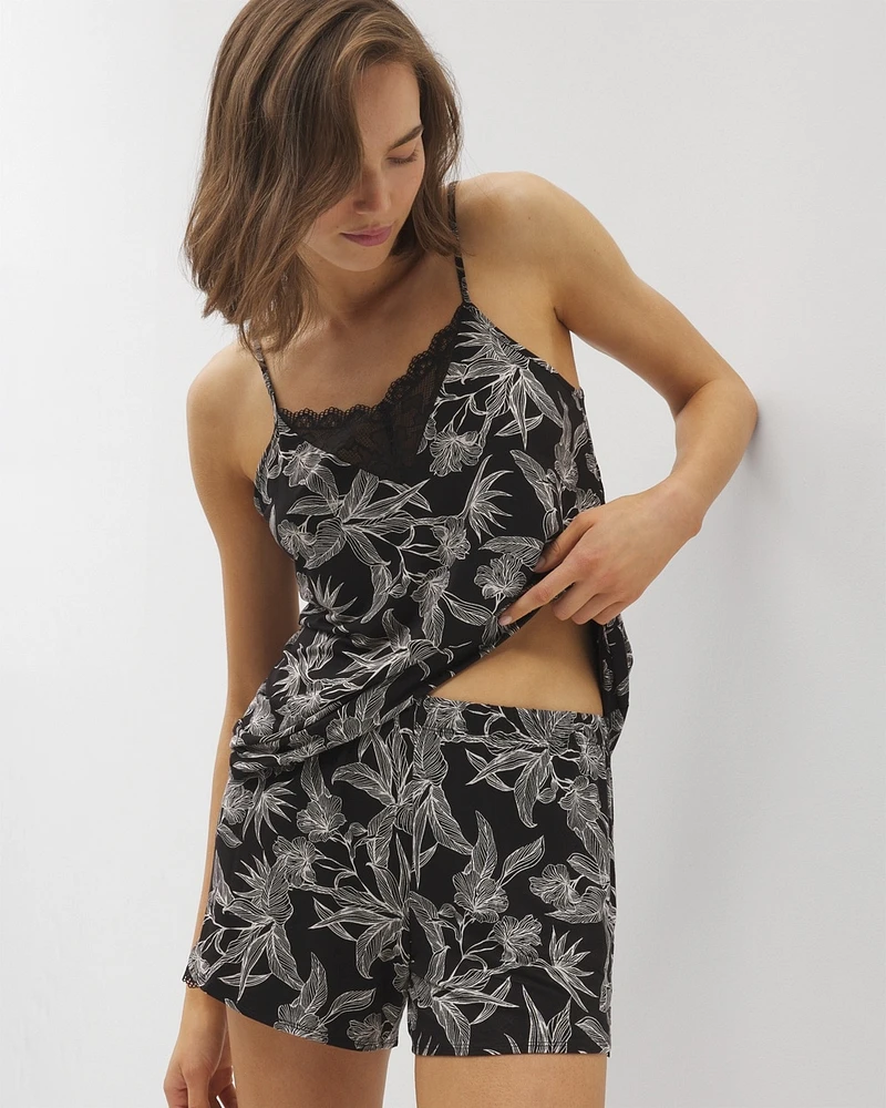Cool Nights Lace-Trim Pajama Shorts