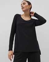 Cotton Slub Long-Sleeve Top