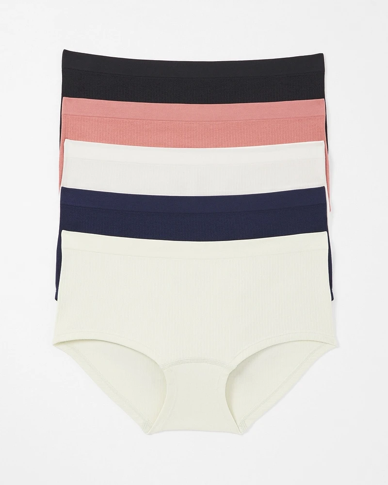 Seamless Rib Boyshort Panty 5 Pack