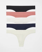 Seamless Rib Thong Panty 5 Pack