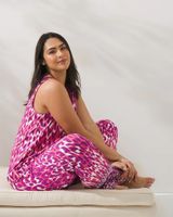 Soma Cool Nights Satin Trim Pajama Pants, IKAT ALLURE BDR BZTN, Size S