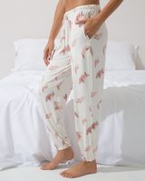Soma Cool Nights Relaxed Banded Ankle Pajama Pants, ESSENCE ABSTRACT IVORY
