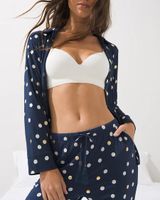 Soma Cool Nights Tassel-Tie Ankle Pajama Pants, MERRY DOT GRAND NAVY, Size XS