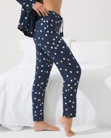 Soma Cool Nights Tassel-Tie Ankle Pajama Pants, MERRY DOT GRAND NAVY, Size L