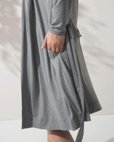 Soma Cool Nights Short Robe, Heather Graphite, Size S