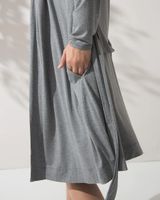 Soma Cool Nights Short Robe, Heather Graphite, Size XS