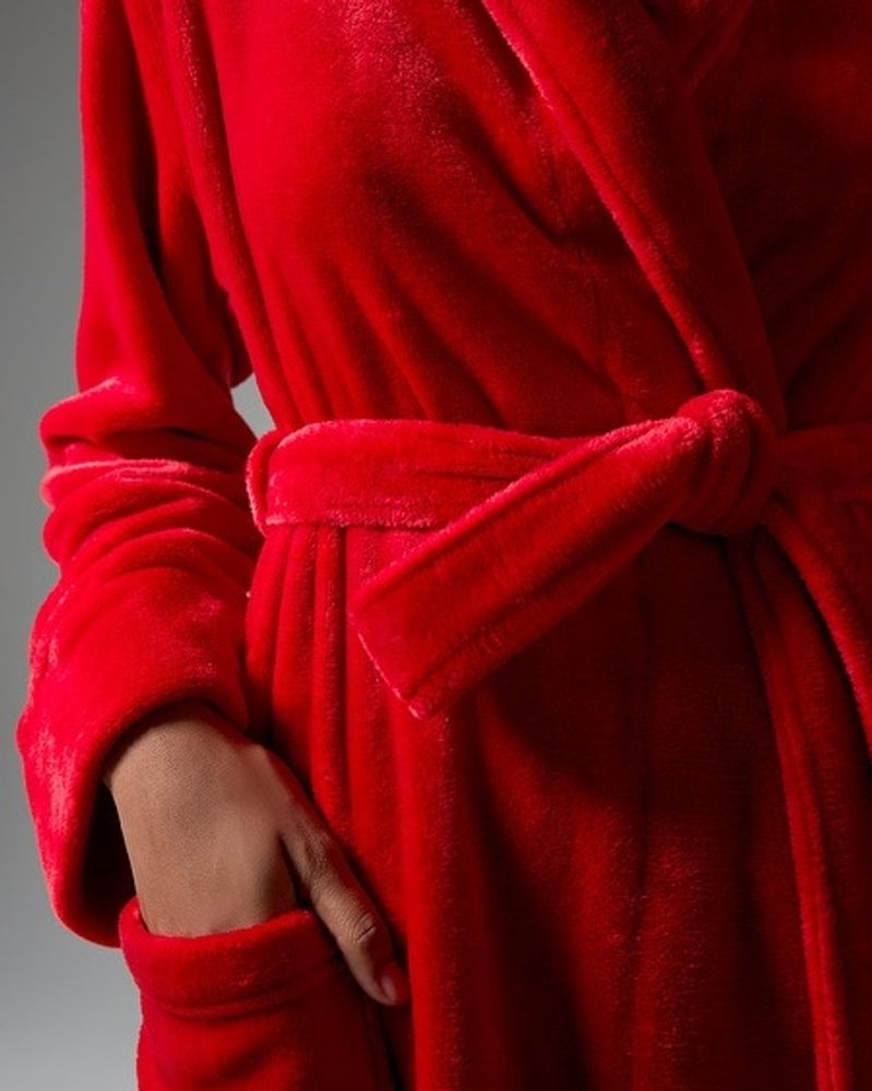 Soma Embraceable Plush Short Robe, 0, Red, size L/XL, Christmas Pajamas by Soma, Gifts For Women