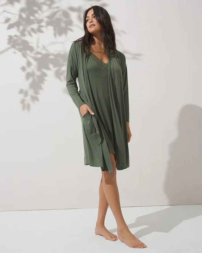 Soma Cool Nights Short Robe, THYME, Size L