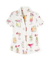 Soma Cool Nights Short Sleeve Notch Collar, Drinks On Me Orchid, size M by Soma , Summer Pajamas