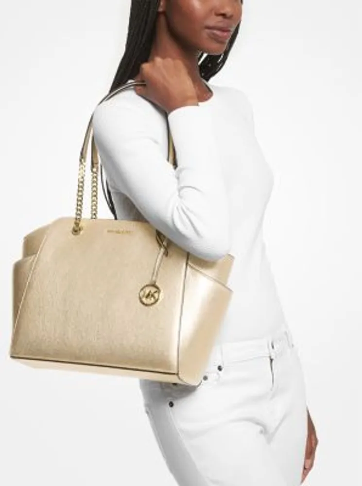 Michael kors best sale metallic tote bag