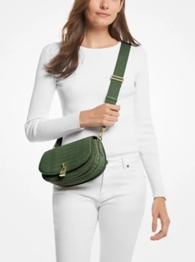 Michael Kors Mila Medium Crocodile Embossed Leather Michael Kors Mila Medium Crocodile Embossed Leather