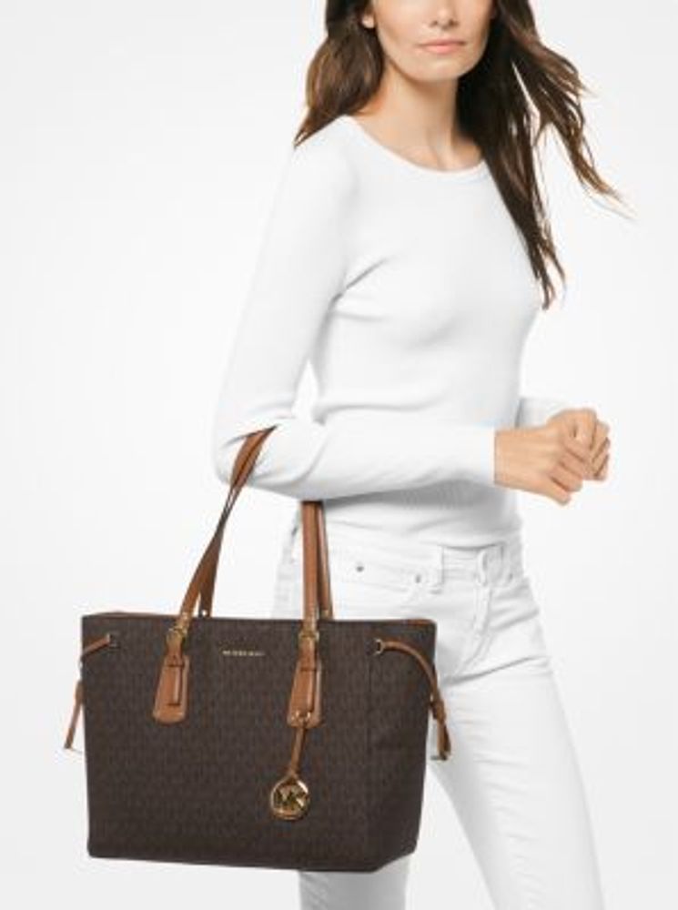 Michael michael kors voyager medium on sale logo tote bag