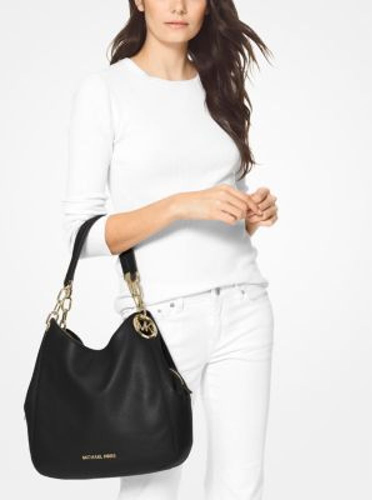 Michael Kors Lillie Large Pebbled Leather Shoulder Bag