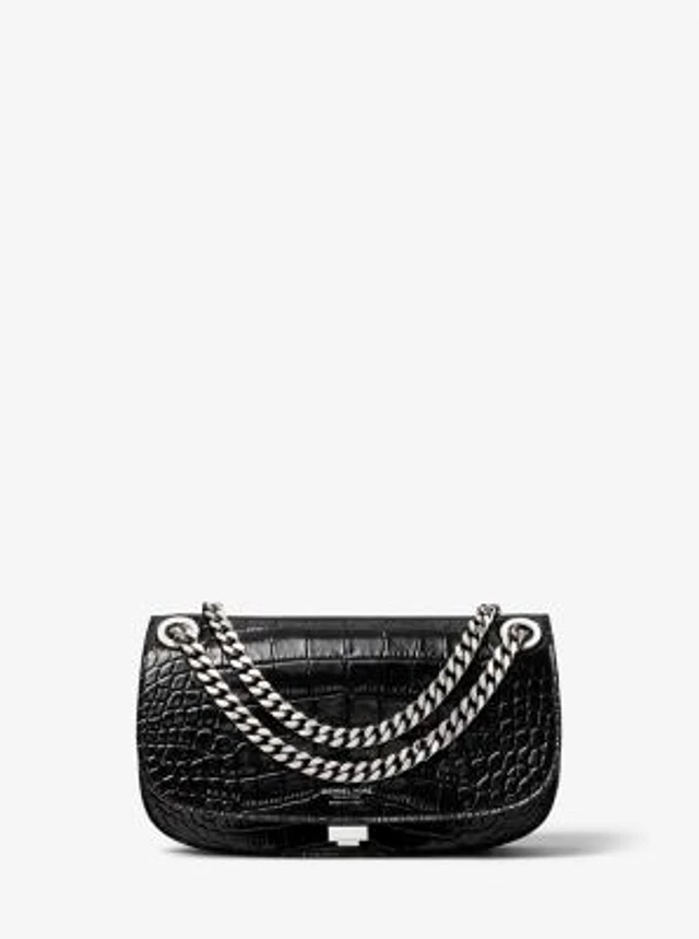 Michael Kors Mila Medium Crocodile Embossed Leather Michael Kors Mila Medium Crocodile Embossed Leather