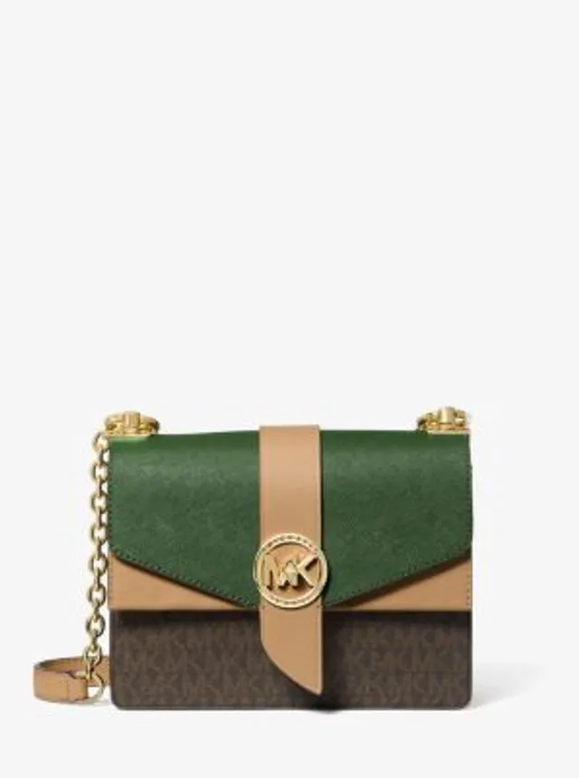 MICHAEL KORS MKロゴポーチ Michael Kors Greenwich Small Color-Block Logo and Saffiano