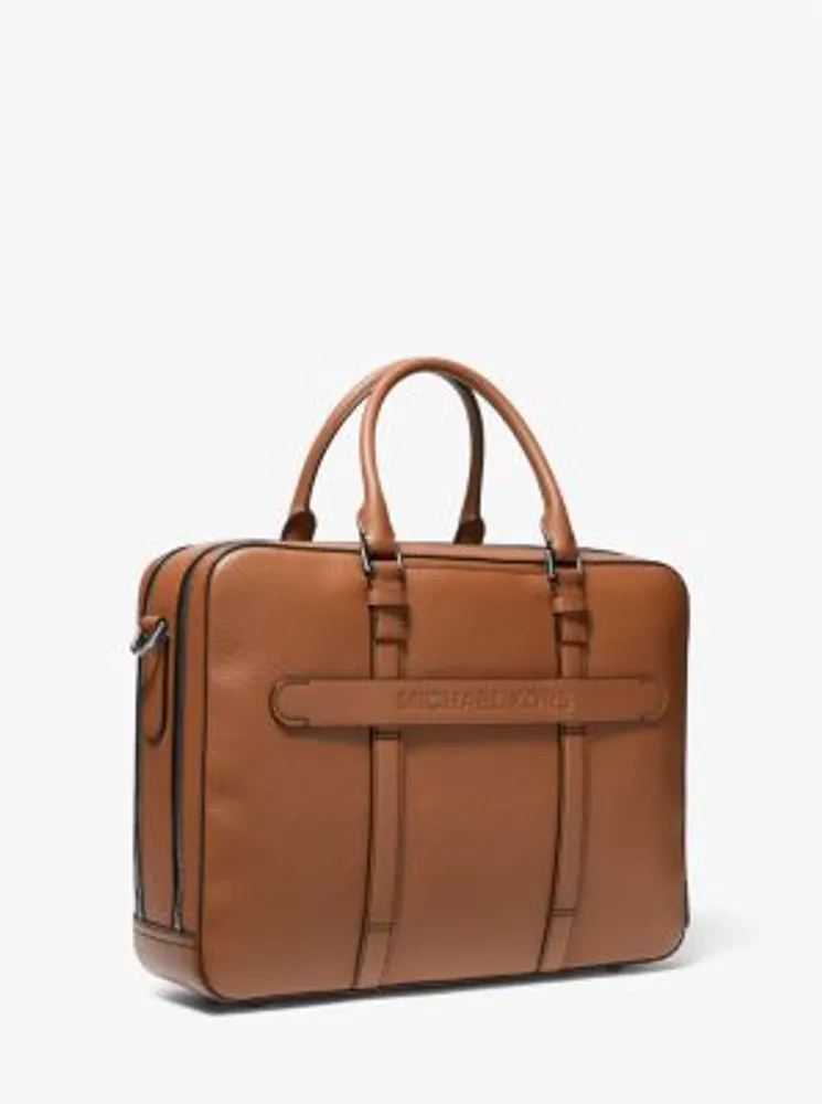 Michael Kors Hudson Logo and Leather Double Gusset Briefcase