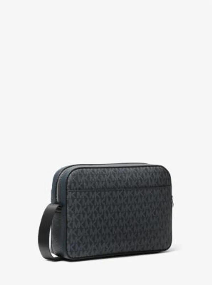 Michael Kors Cooper Logo Stripe and Faux Leather Crossbody Bag